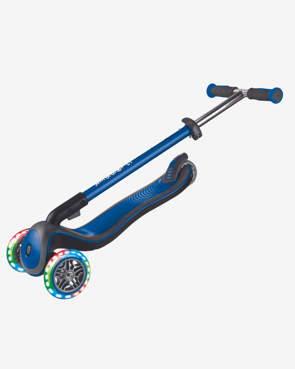 Globber Elite Deluxe 3 Wheel Kids Scooter w/Lights | Navy Blue