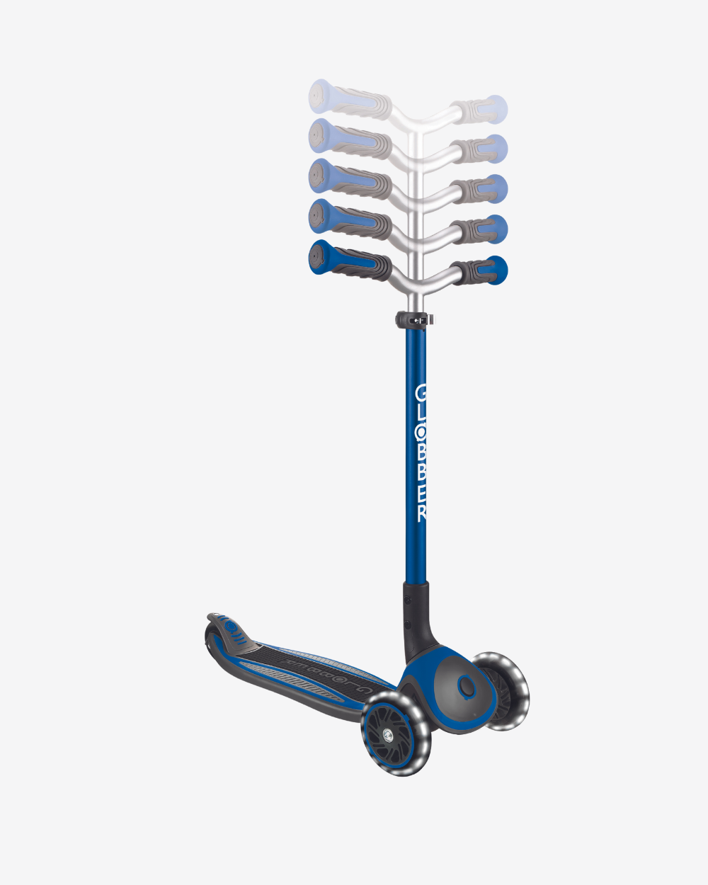 Globber Master 3 Wheel Kids Scooter with Lights | Navy