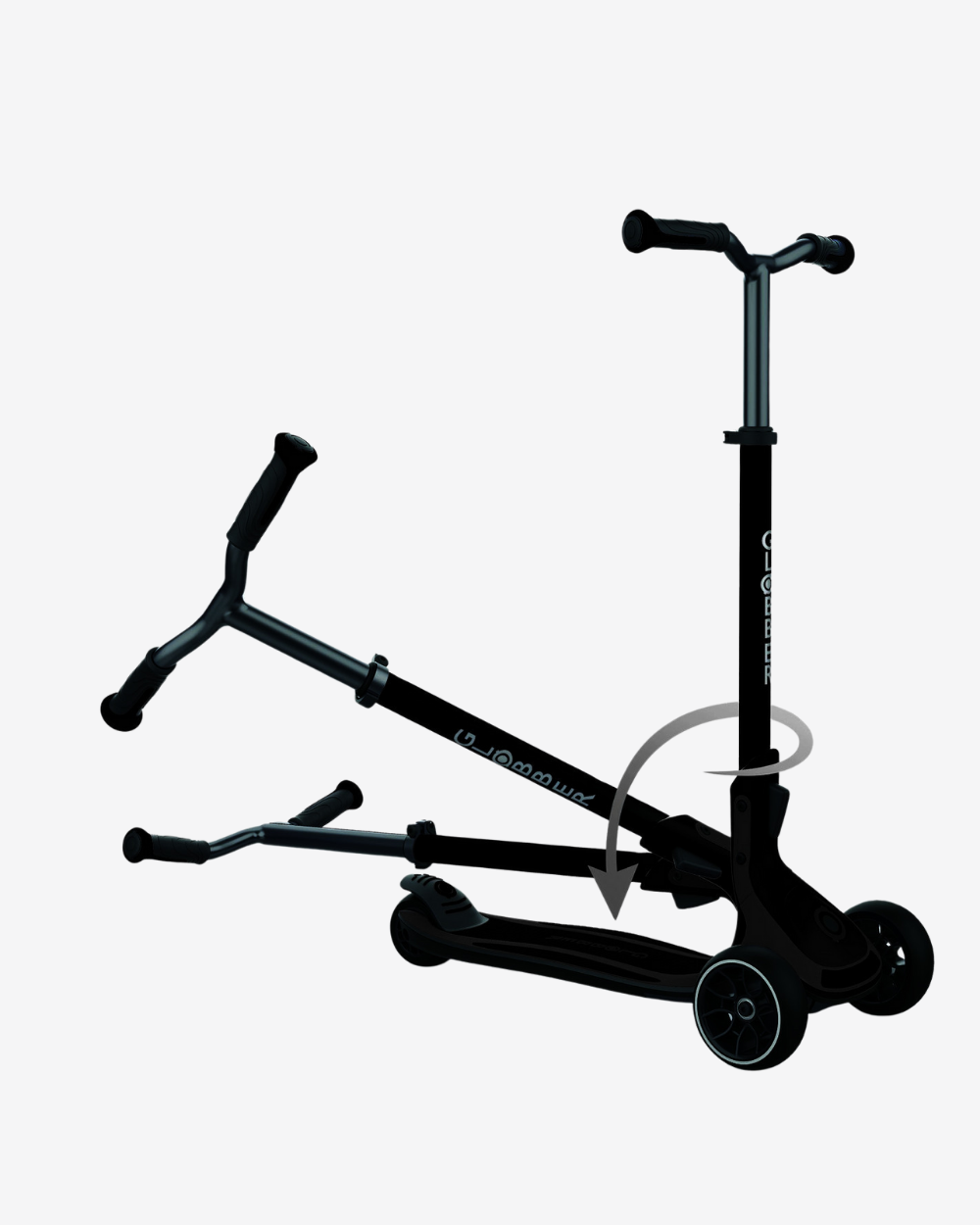 Globber Ultimum 3 Wheel Kids Scooter | Black / Charcoal Grey
