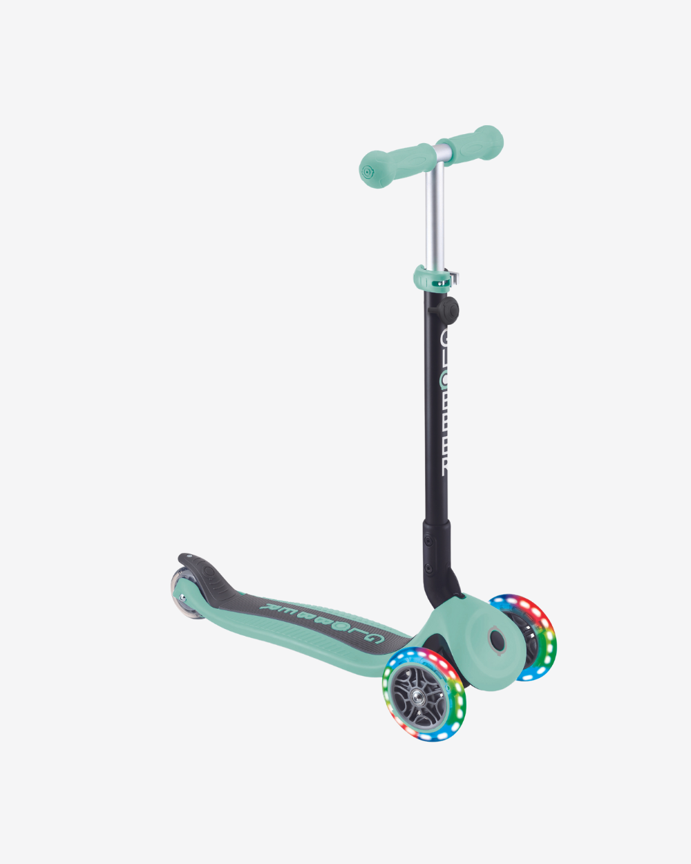 Globber GO UP Fold Plus Convertible Scooter with Light up Wheels | Mint