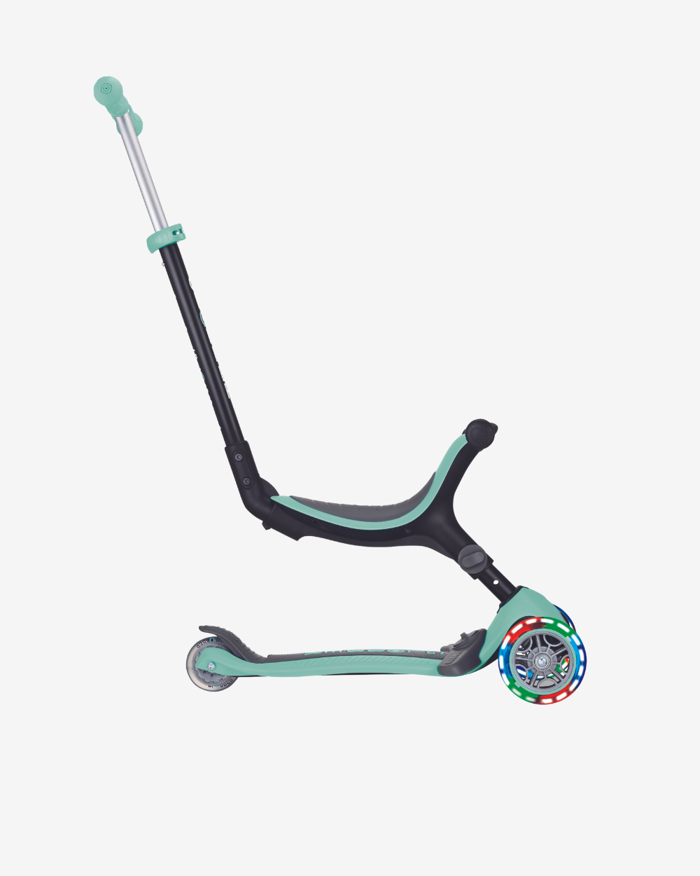 Globber GO UP Fold Plus Convertible Scooter with Light up Wheels | Mint