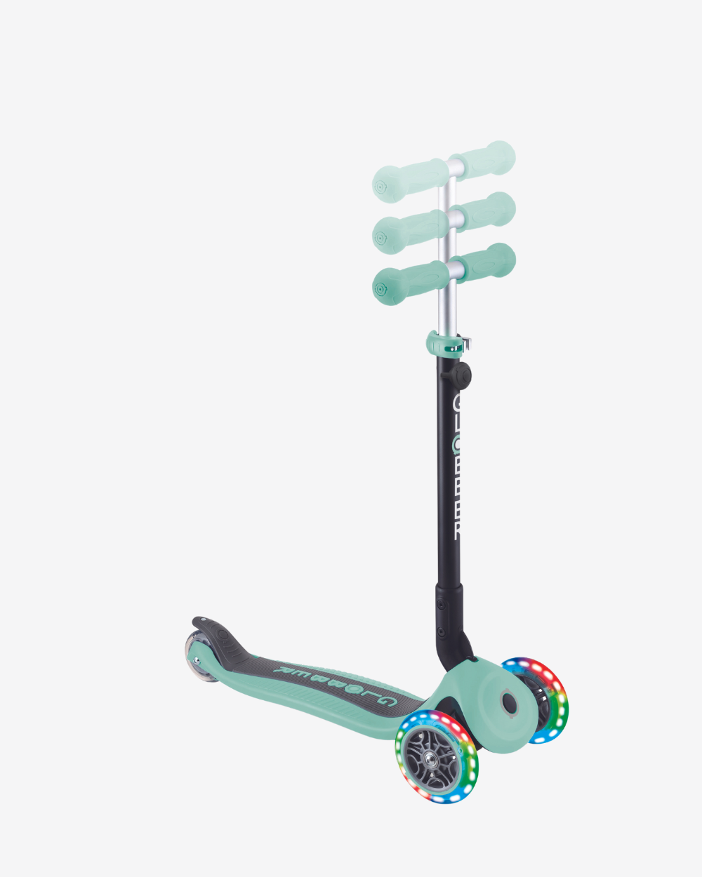 Globber GO UP Fold Plus Convertible Scooter with Light up Wheels | Mint