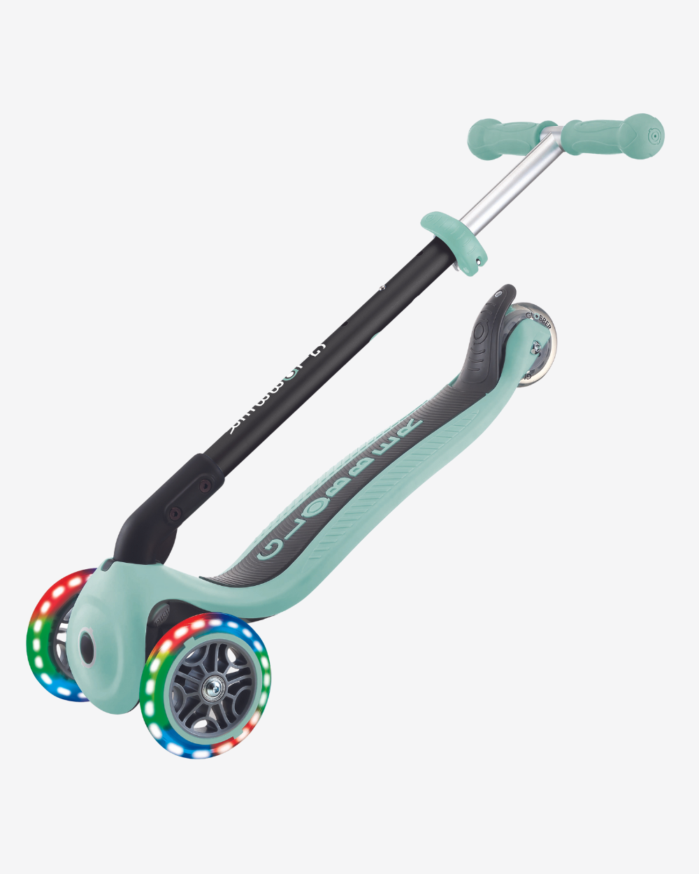 Globber GO UP Deluxe Convertible Scooter with Light up Wheels | Mint