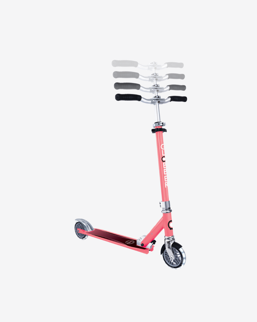 Globber Flow Element Foldable Kids Scooter with Lights | Coral Pink