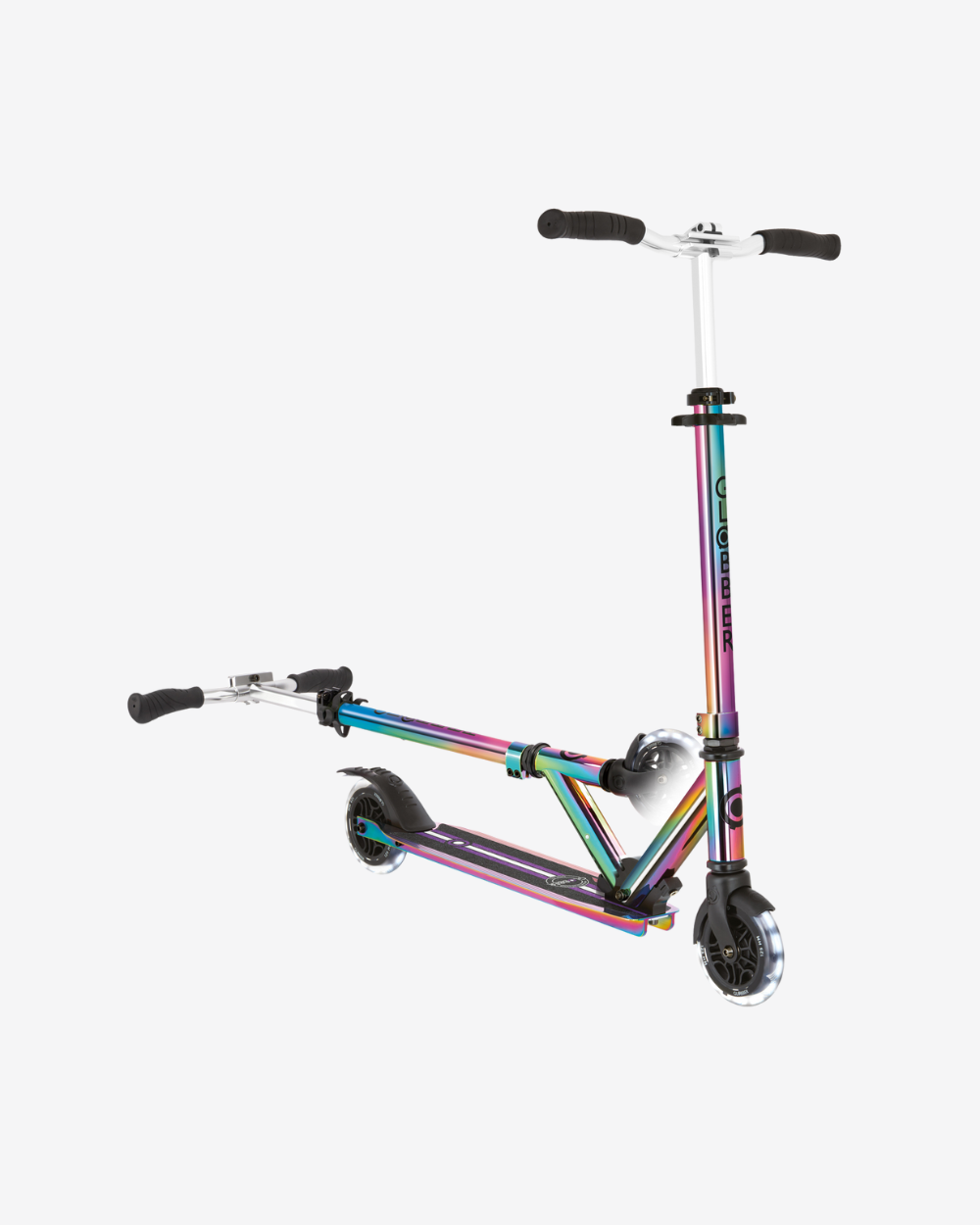 Globber Flow Element Foldable Kids Scooter with Lights | Neochrome