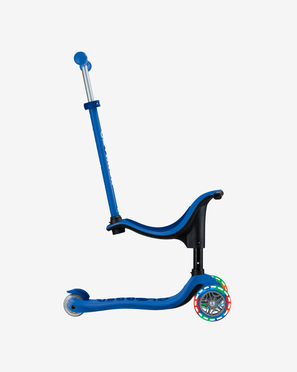 Globber Go Up Sporty V2 3 Wheel Kids Convertible Scooter | Light Up Navy Blue / Dark Navy Blue