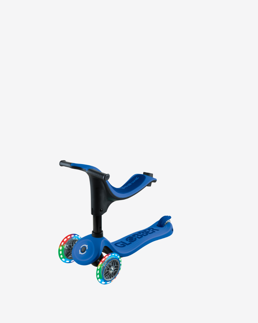 Globber Go Up Sporty V2 3 Wheel Kids Convertible Scooter | Light Up Navy Blue / Dark Navy Blue