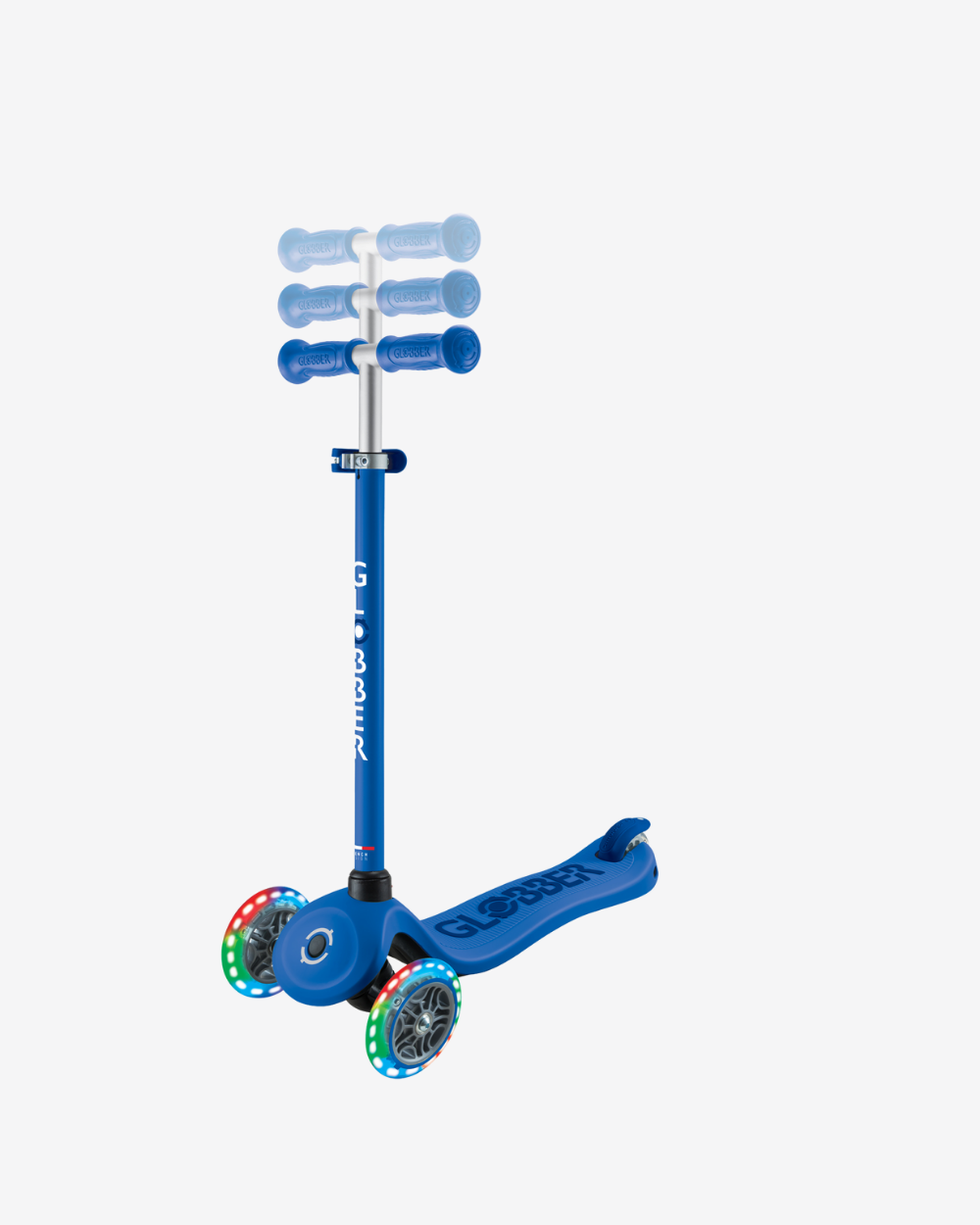 Globber Go Up Sporty V2 3 Wheel Kids Convertible Scooter | Light Up Navy Blue / Dark Navy Blue