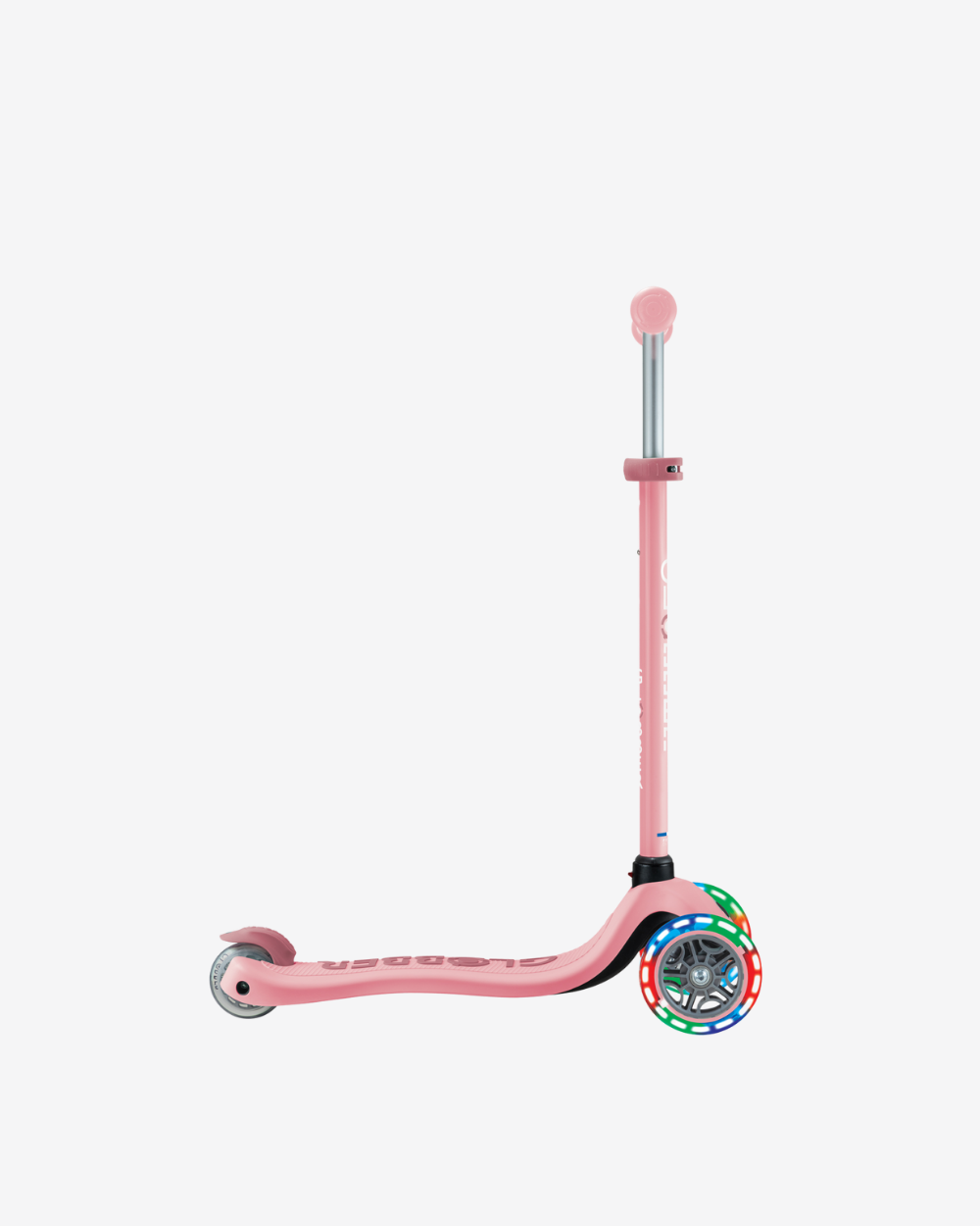 Globber Go Up Sporty V2 3 Wheel Kids Convertible Scooter | Light Up Pastel Pink / Deep Pink