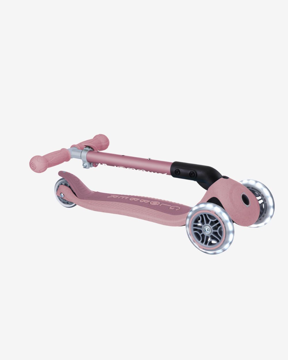 Globber Ecologic Junior Foldable 3 Wheel Scooter with Lights | Berry