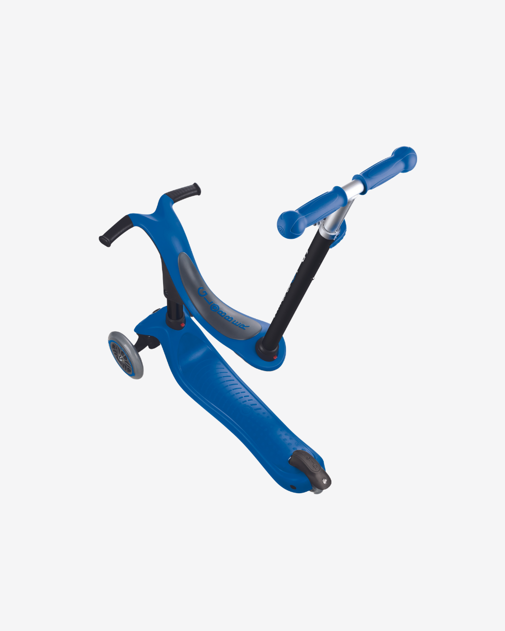 Globber Go Up Sporty 3 Wheel Kids Convertible Scooter | Navy Blue