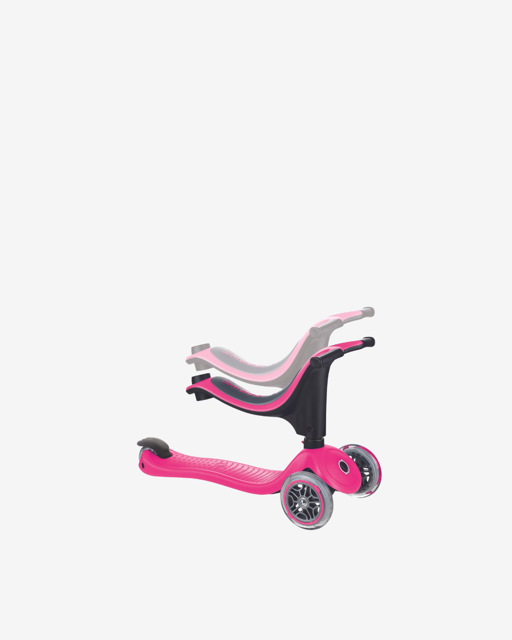 Globber Go Up Sporty 3 Wheel Kids Convertible Scooter | Deep Pink