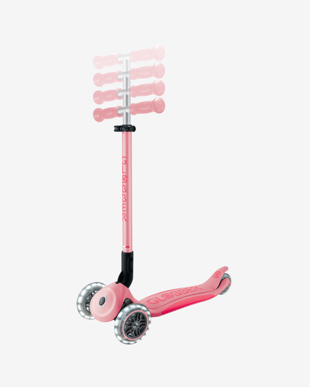 Globber Primo V2 3 Wheel Kids Scooter Foldable Plus | Pastel Pink / Coral