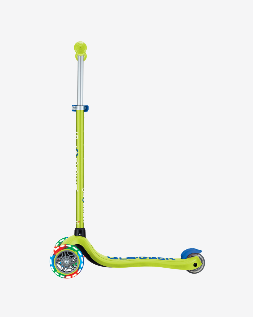 Globber Primo V2 3 Wheel Kids Scooter | Light Up Lime Green / Navy Blue
