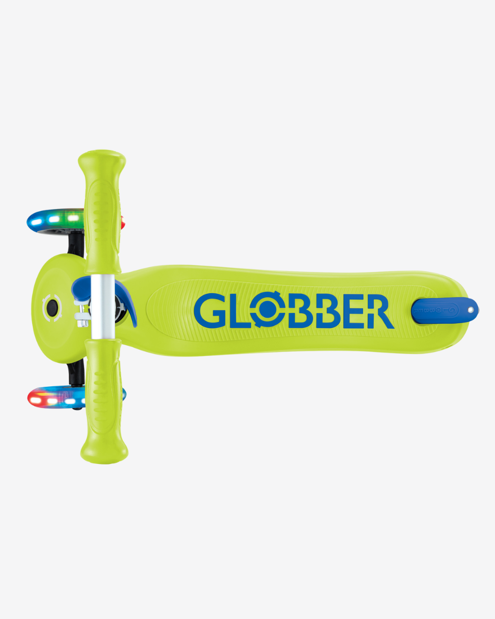 Globber Primo V2 3 Wheel Kids Scooter | Light Up Lime Green / Navy Blue