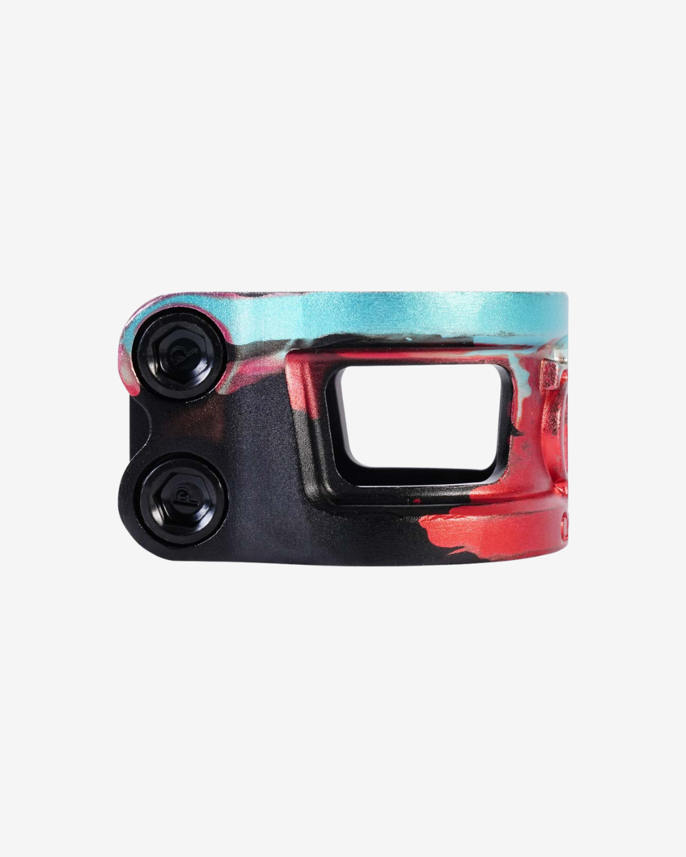 Oath Components | Cage V2 Alloy 2 Bolt Clamp | Black/Teal/Red