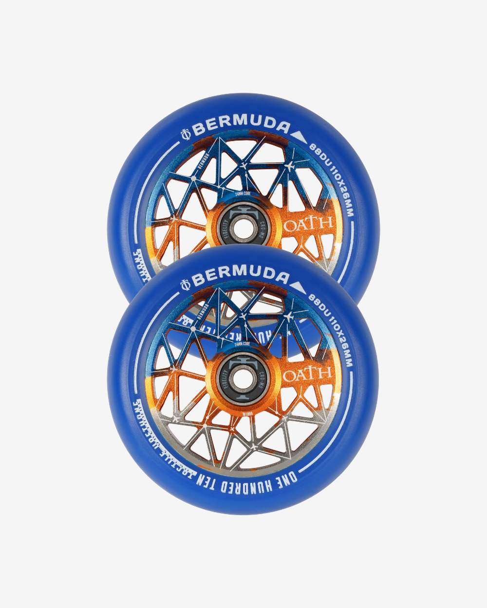 Oath Components | Bermuda 110mm Wheels | Orange/Blue/Titanium