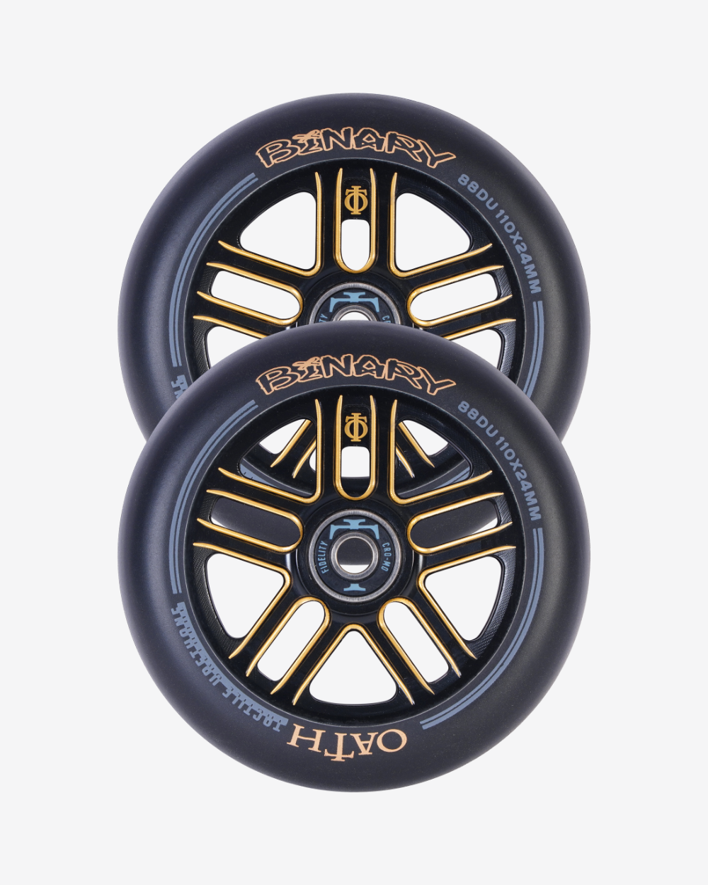 Oath Components | Binary 110mm x 24mm Wheels | Black/Orange