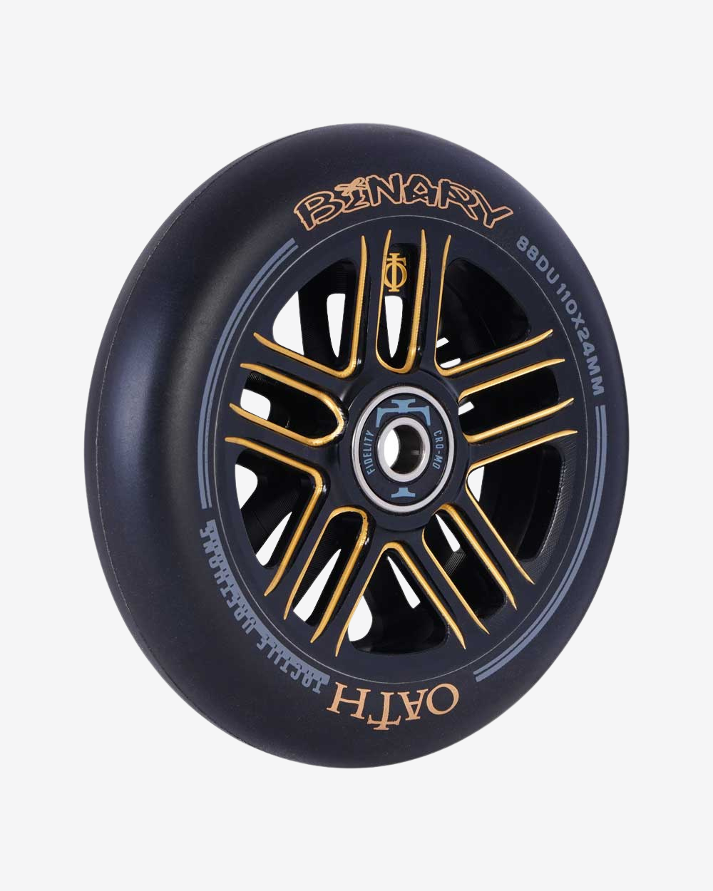Oath Components | Binary 110mm x 24mm Wheels | Black/Orange