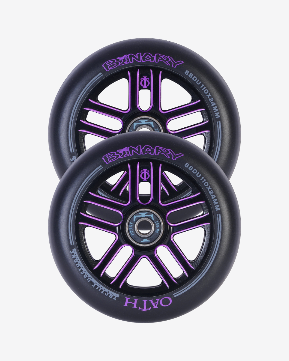 Oath Components | Binary 110mm x 24mm Wheels | Black/Purple