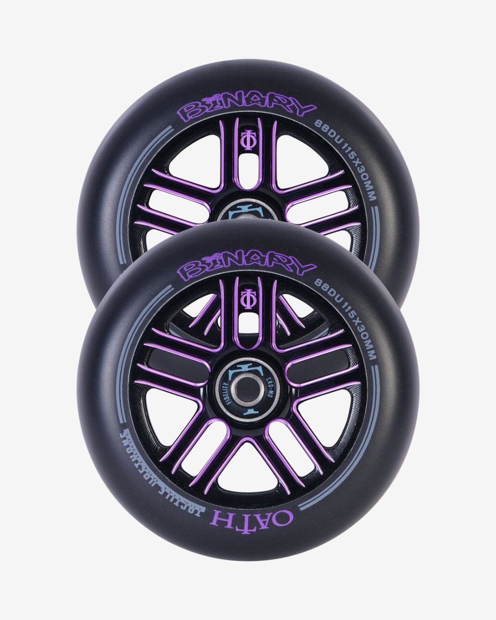 Oath Components | Binary 115mm x 30mm Wheels | Black/Purple