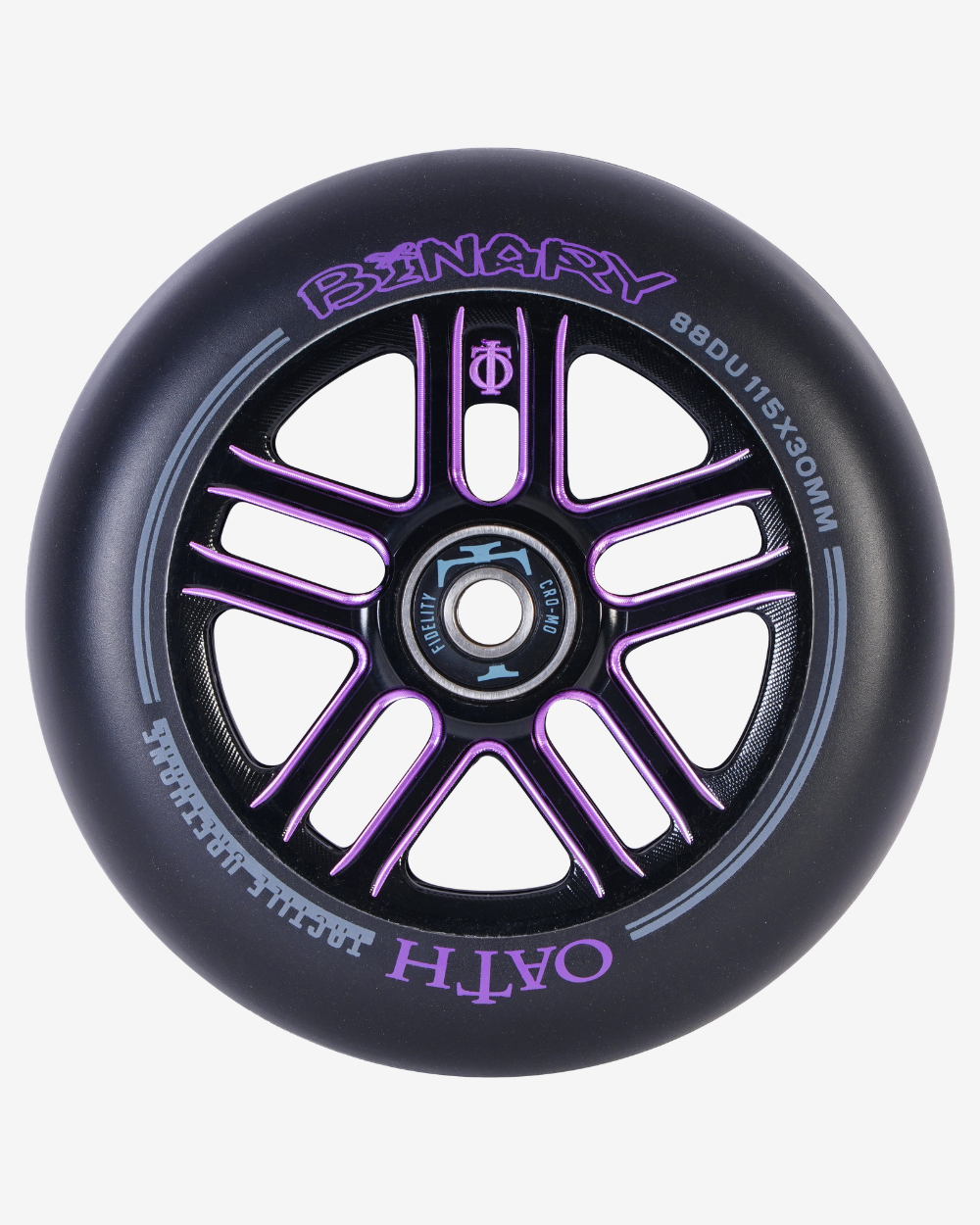 Oath Components | Binary 115mm x 30mm Wheels | Black/Purple