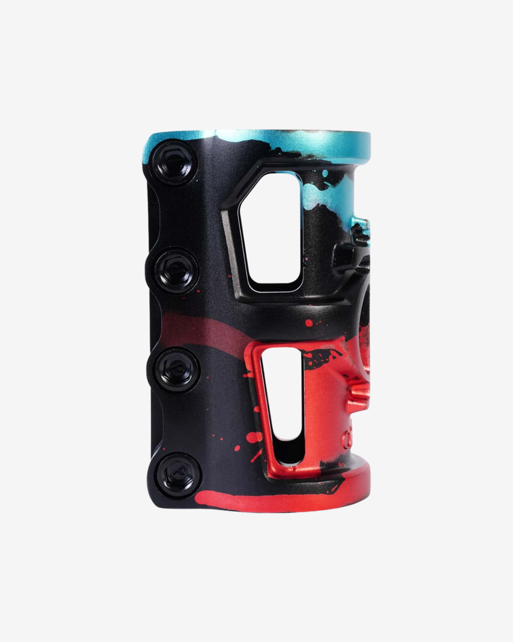 Oath Components | Cage V2 Alloy 4 Bolt SCS Clamp | Black/Teal/Red