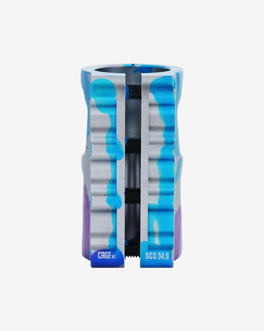 Oath Components | Cage V2 Alloy 4 Bolt SCS Clamp | Blue/Purple/Titanium