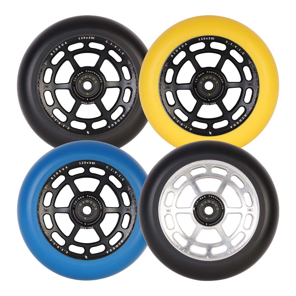 urbanArtt | Civic | 125 x 30mm Wheels | Black/Arctic Blue