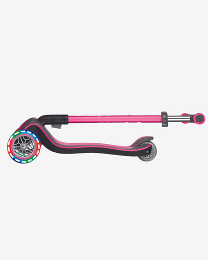 Globber Elite Deluxe 3 Wheel Kids Scooter w/Lights | Deep Pink