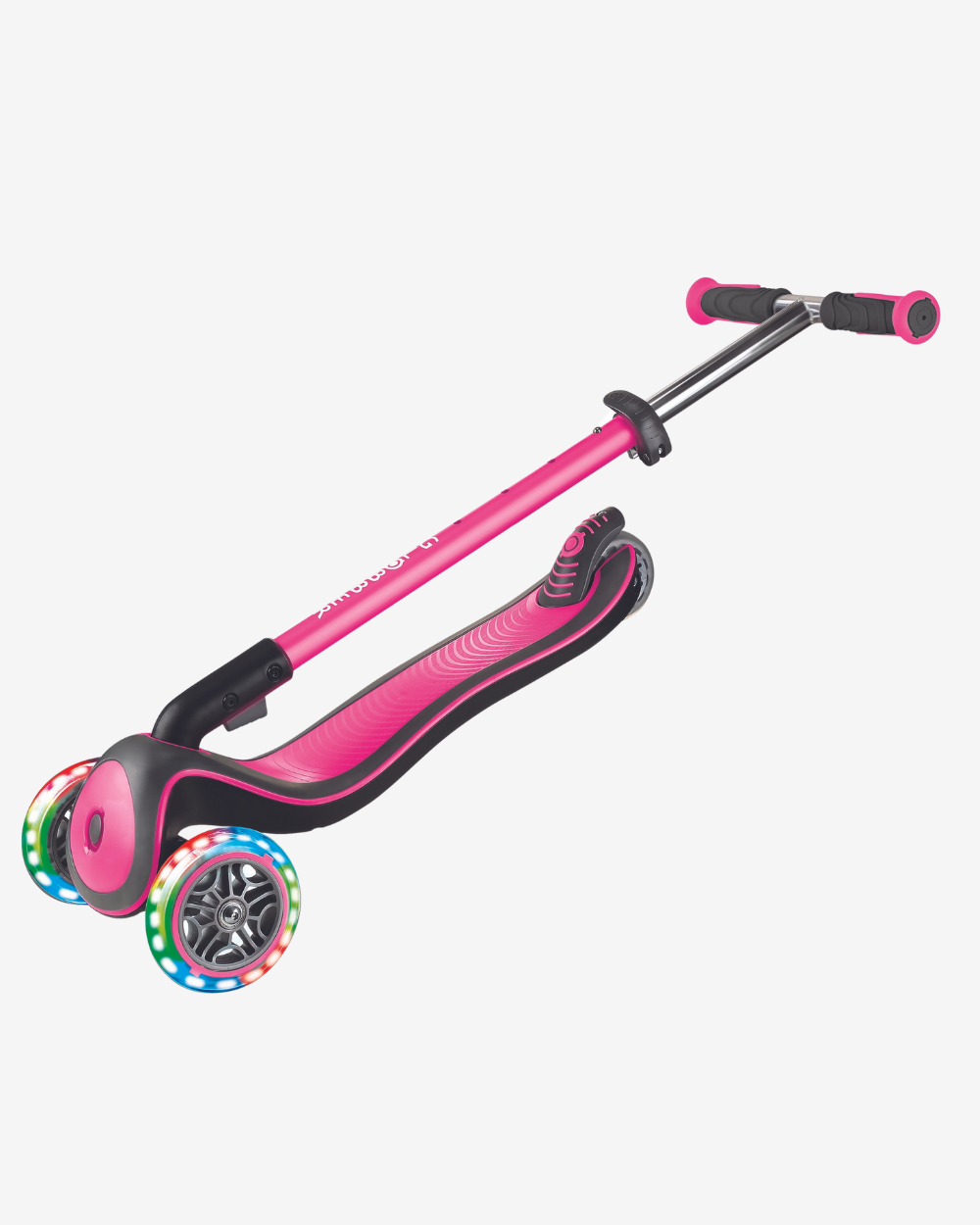 Globber Elite Deluxe 3 Wheel Kids Scooter w/Lights | Deep Pink