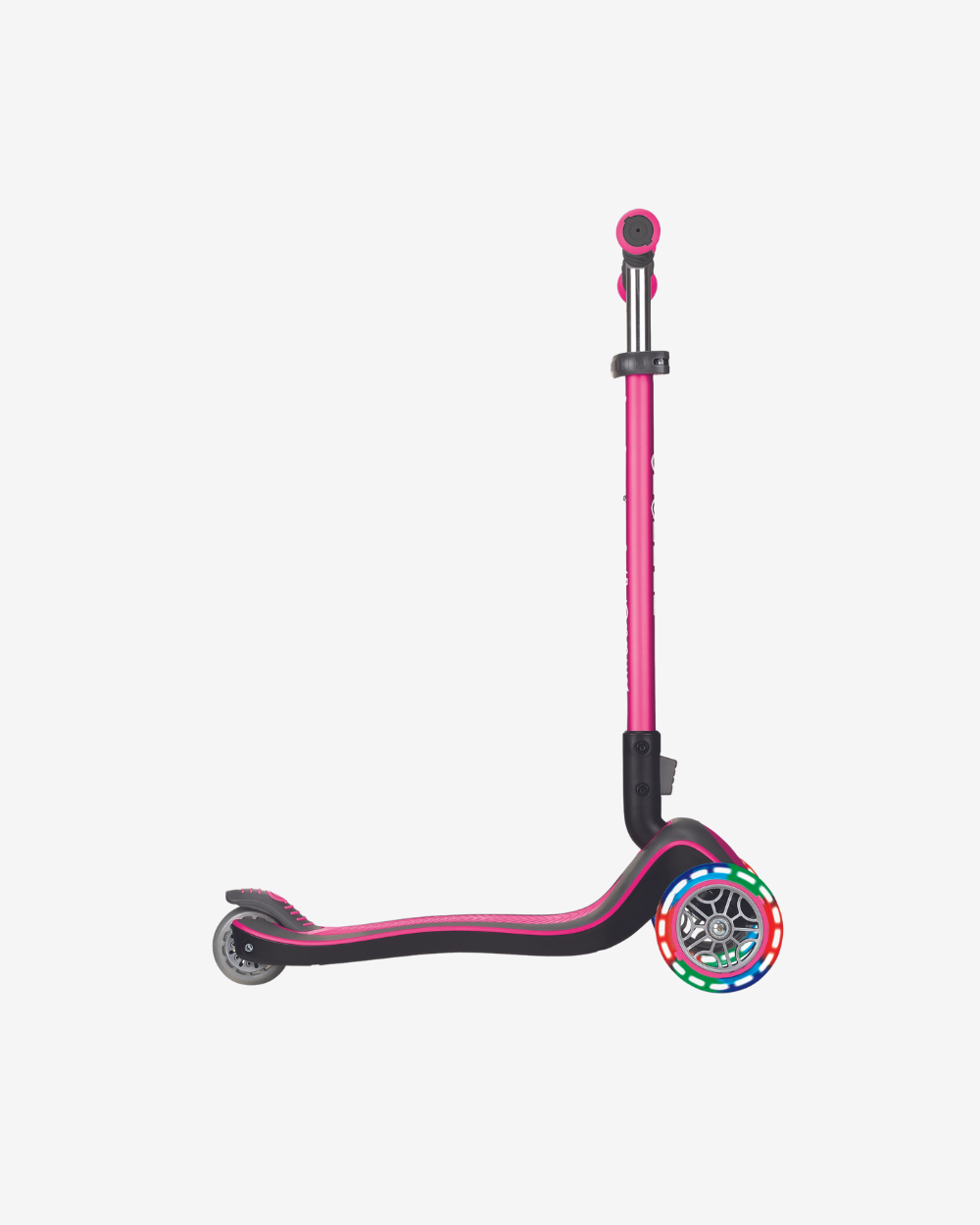 Globber Elite Deluxe 3 Wheel Kids Scooter w/Lights | Deep Pink