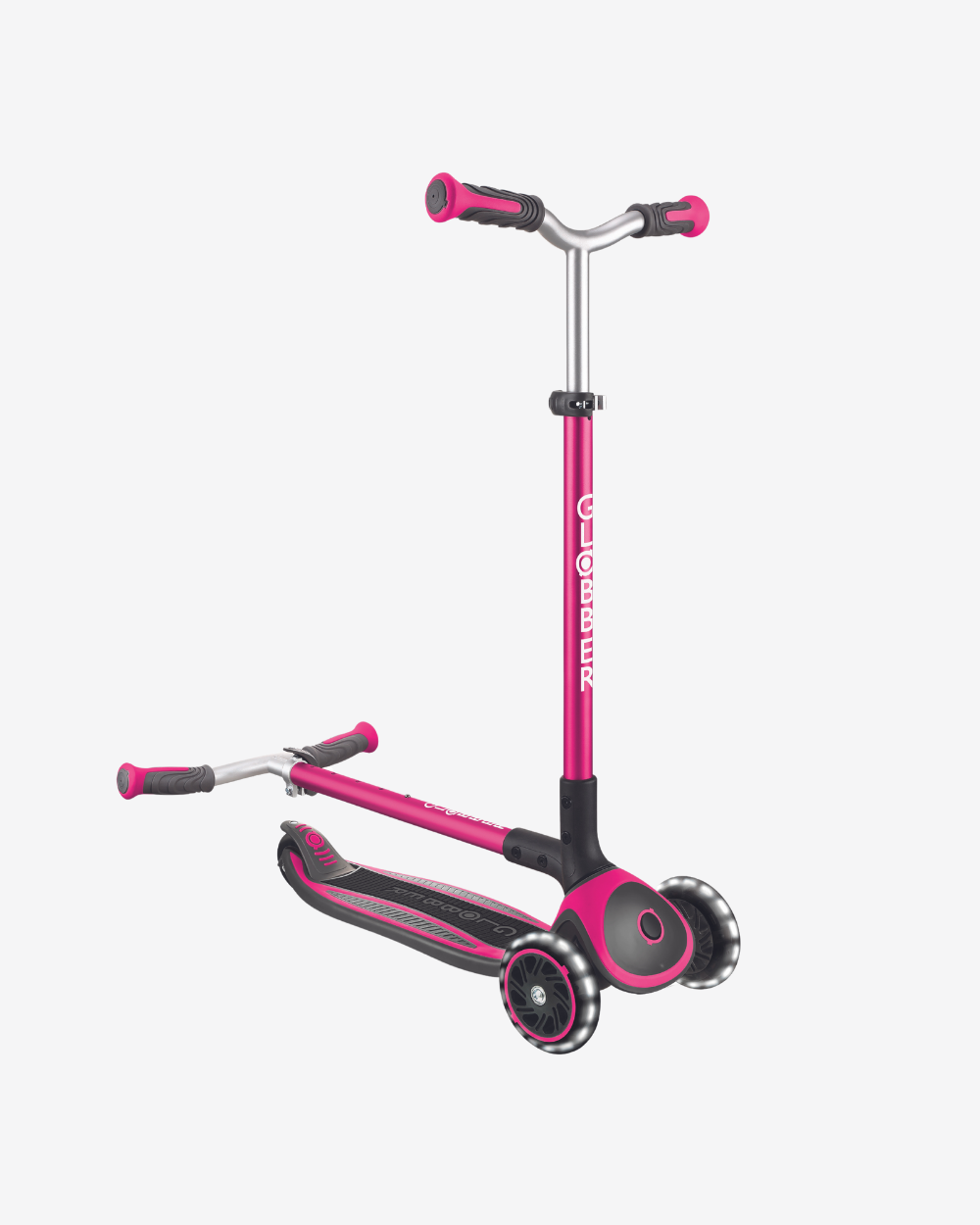 Globber Master 3 Wheel Kids Scooter with Lights | Pink