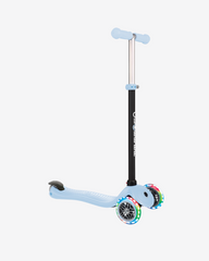 Globber Go Up Sporty 3 Wheel Kids Convertible Scooter | Light Up Pastel Blue