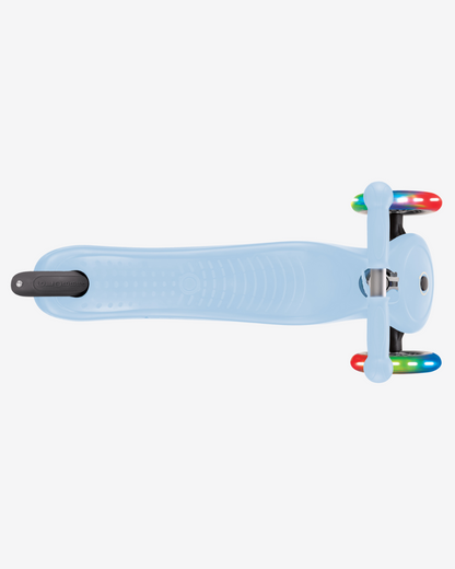 Globber Go Up Sporty 3 Wheel Kids Convertible Scooter | Light Up Pastel Blue