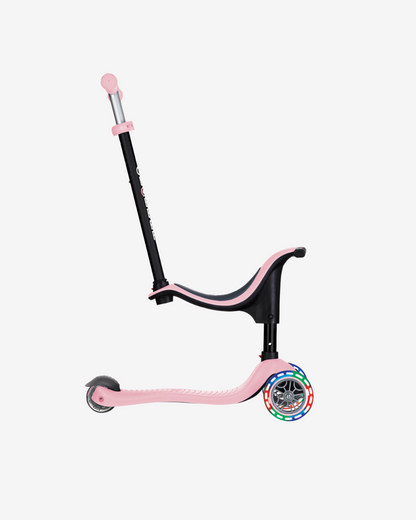 Globber Go Up Sporty 3 Wheel Kids Convertible Scooter | Light Up Pastel Pink