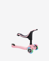 Globber Go Up Sporty 3 Wheel Kids Convertible Scooter | Light Up Pastel Pink