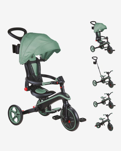 Globber Explorer Trike 4 in 1 Foldable | Olive