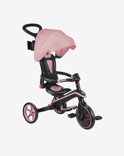 Globber Explorer Trike 4 in 1 Foldable | Deep Pastel Pink