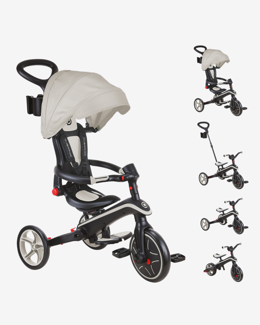 Globber Explorer Trike 4 in 1 Foldable | Taupe