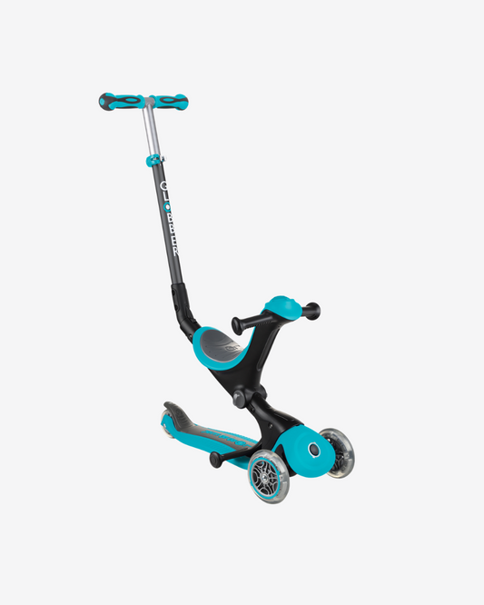 Globber GO UP Deluxe Convertible Scooter with Light up Wheels |  Teal