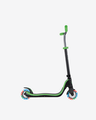 Globber Flow 125 Scooter With Lights | Black /Neon Green