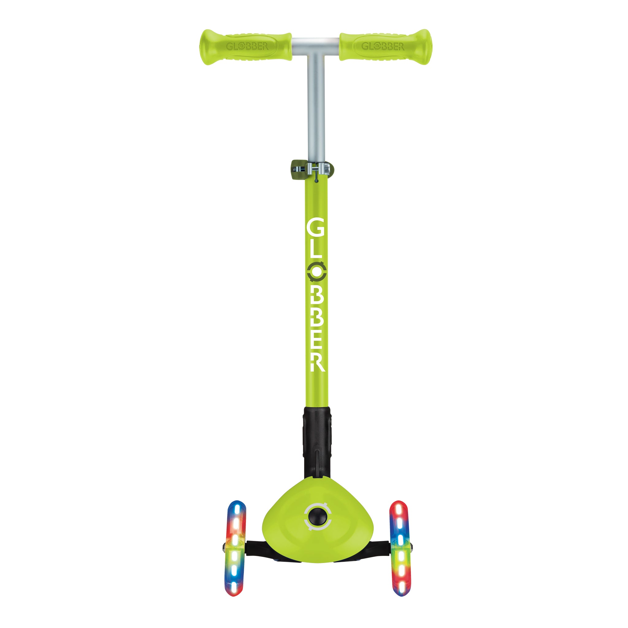 Globber Primo 3 Wheel Kids Scooter Foldable | Light Up Lime Green