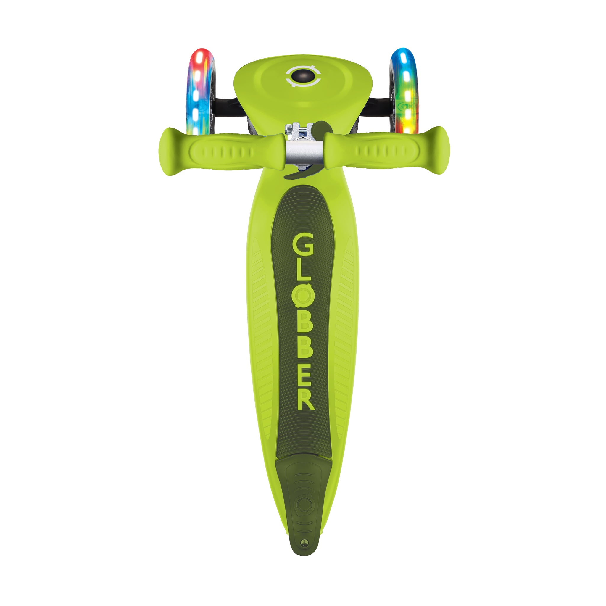 Globber Primo 3 Wheel Kids Scooter Foldable | Light Up Lime Green