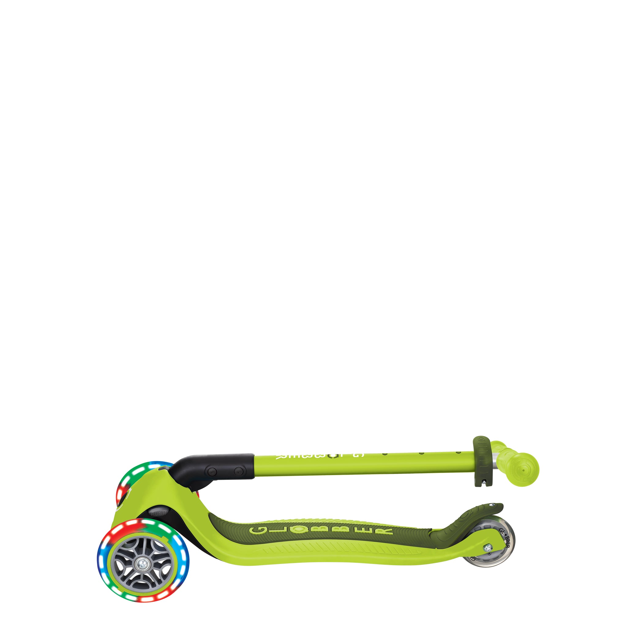 Globber Primo 3 Wheel Kids Scooter Foldable | Light Up Lime Green