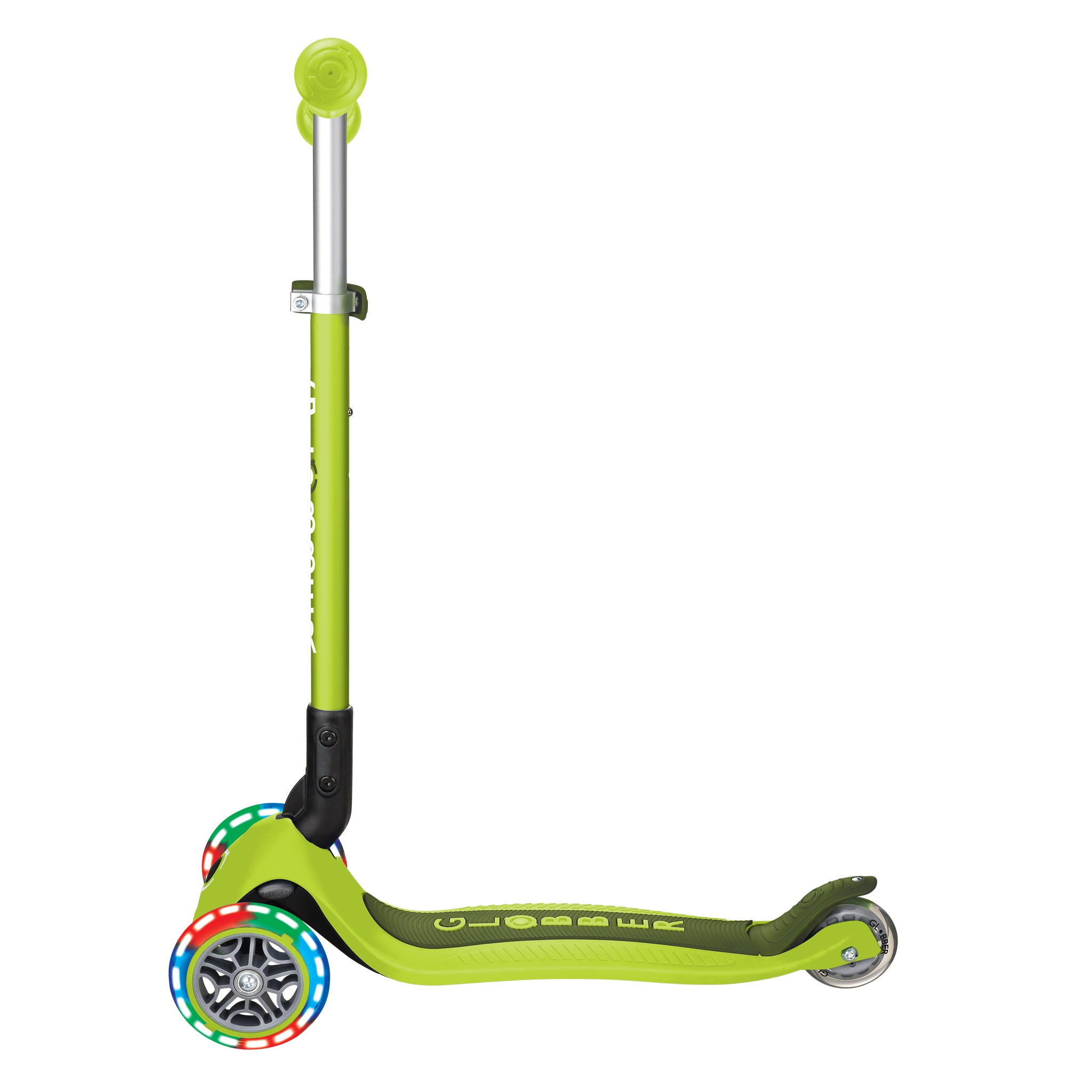 Globber Primo 3 Wheel Kids Scooter Foldable | Light Up Lime Green