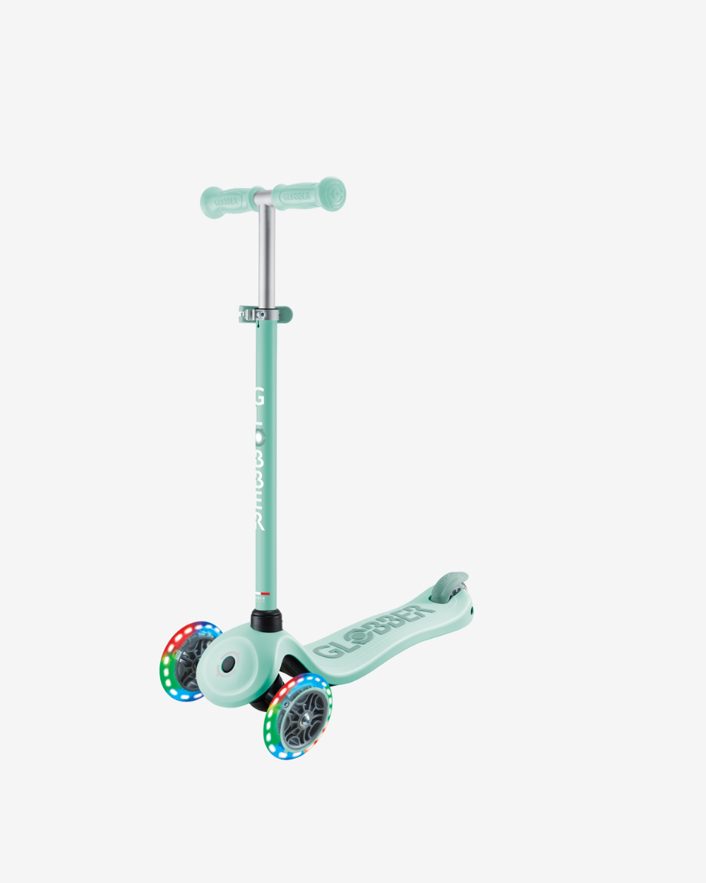 Globber Go Up Sporty V2 3 Wheel Kids Convertible Scooter | Light Up Mint /  Pistachio