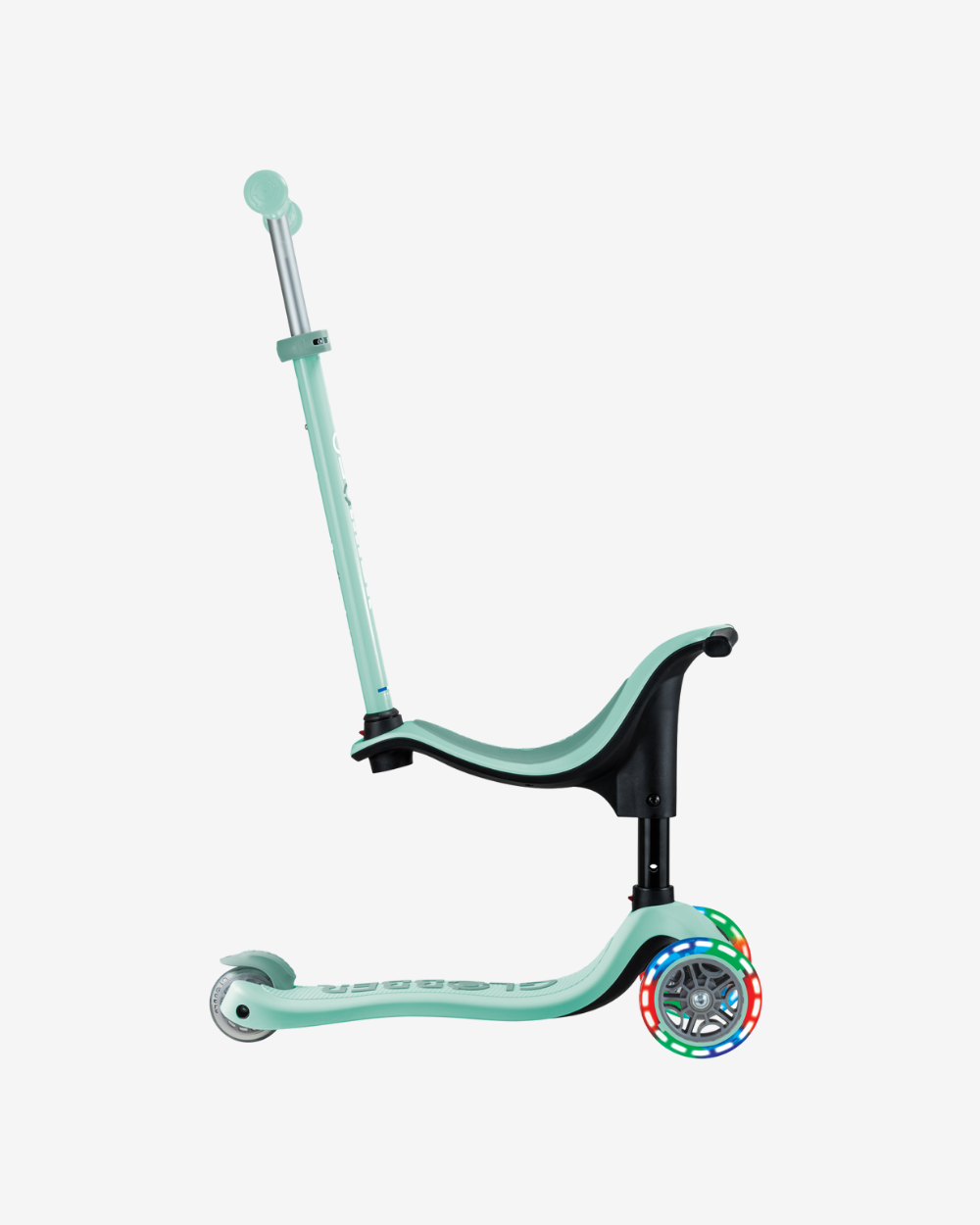 Globber Go Up Sporty V2 3 Wheel Kids Convertible Scooter | Light Up Mint /  Pistachio
