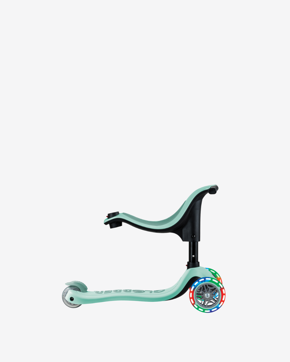 Globber Go Up Sporty V2 3 Wheel Kids Convertible Scooter | Light Up Mint /  Pistachio