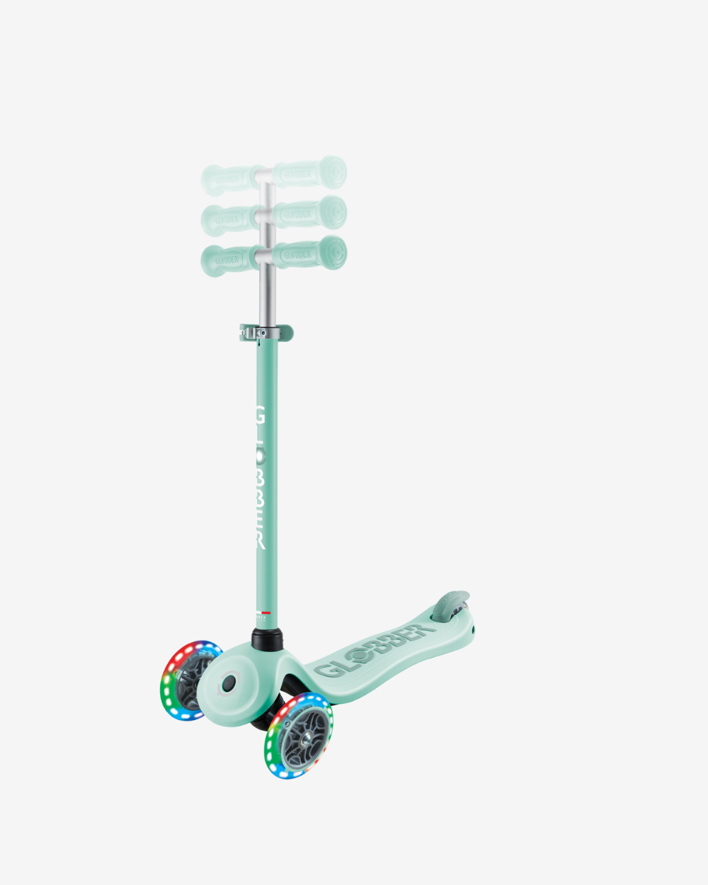 Globber Go Up Sporty V2 3 Wheel Kids Convertible Scooter | Light Up Mint /  Pistachio